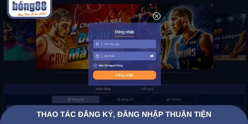 Thao tác đăng ký, đăng nhập, giao dịch thuận tiện và an toàn